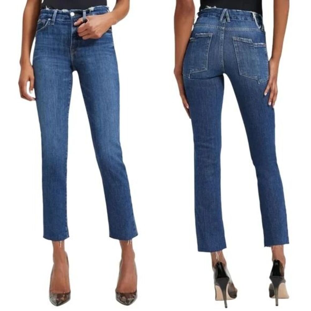 Good American Blue Straight Leg Jeans
